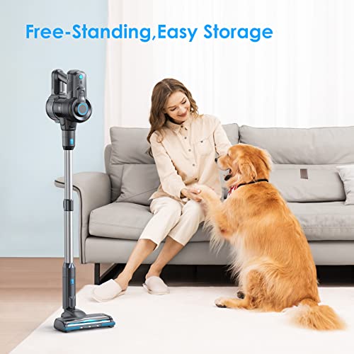 Oraimo Cordless Vacuum Cleaner, 6 in 1 Cordless Hoover Lightweight with Self-Standing, Powerful Stick Vacuum Cleaner with 35Mins Runtime Detachable Battery for Home Hardwood Floor Carpet Pet Hair