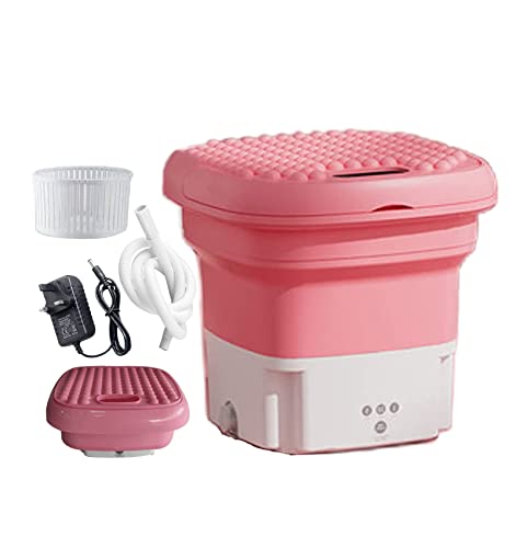 Wrneaoch Mini Washing Machine, Portable Washing Machines with Timing Function, Portable Washing Machine with Handle, Camping Washing Machine with Drain Basket, for Home Travel Apartments