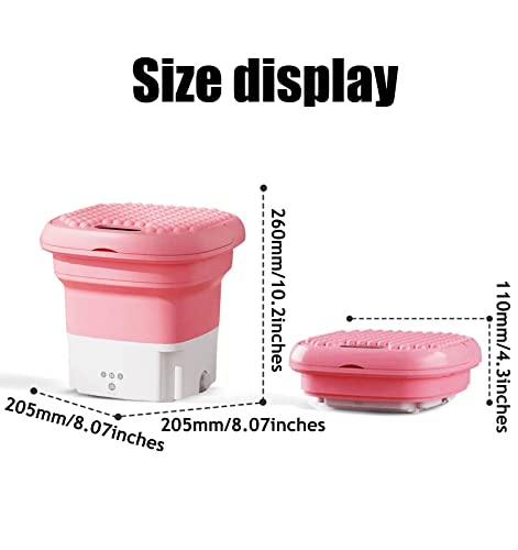 Wrneaoch Mini Washing Machine, Portable Washing Machines with Timing Function, Portable Washing Machine with Handle, Camping Washing Machine with Drain Basket, for Home Travel Apartments