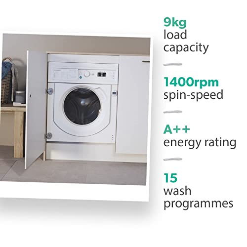 Built-in Washing Machine, 9kg load, 1400rpm, White