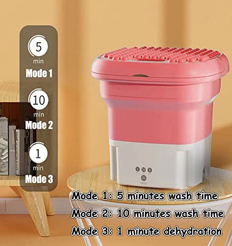 Wrneaoch Mini Washing Machine, Portable Washing Machines with Timing Function, Portable Washing Machine with Handle, Camping Washing Machine with Drain Basket, for Home Travel Apartments