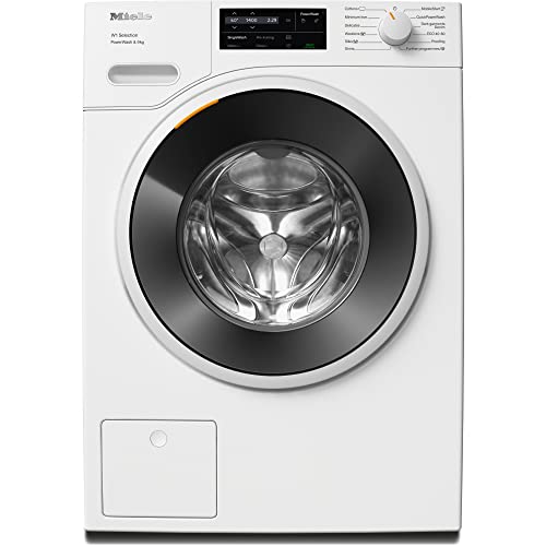 Miele WSG363 WCS 9 kg Washing Machine - Freestanding, Quiet Front-Loading Washer with 1400 rpm Spin, PowerWash and Pre-Ironing, A Rated Energy Efficiency, in Lotus White