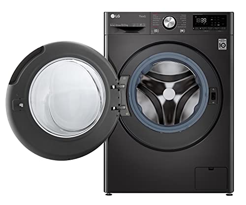 LG F6V1010BTSE Freestanding Washing Machine 10.5L 1600RPM Black Steel