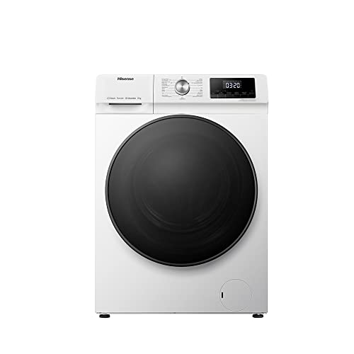Hisense WFQA8014EVJM Washing Machine with Steam Function / 8 kg/AquaStop / 1400 rpm / 15 Programmes/Inverter PowerDrive Motor/Stainless Steel Drum/Child Lock/Drum Cleaning/White