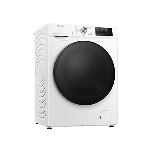 Hisense WFQA8014EVJM Washing Machine with Steam Function / 8 kg/AquaStop / 1400 rpm / 15 Programmes/Inverter PowerDrive Motor/Stainless Steel Drum/Child Lock/Drum Cleaning/White