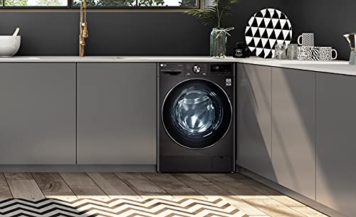 LG F6V1010BTSE Freestanding Washing Machine 10.5L 1600RPM Black Steel