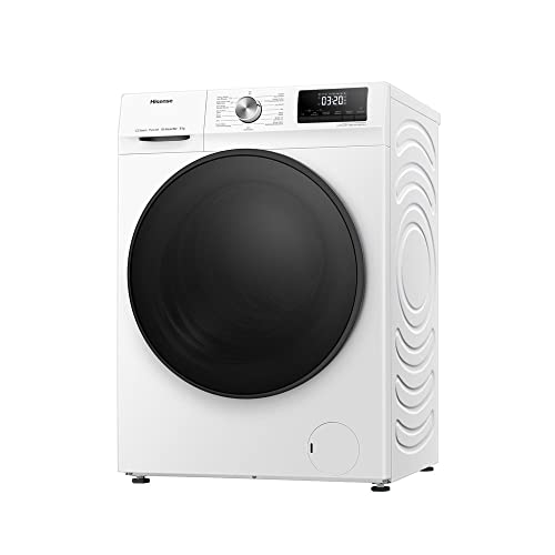 Hisense WFQA8014EVJM Washing Machine with Steam Function / 8 kg/AquaStop / 1400 rpm / 15 Programmes/Inverter PowerDrive Motor/Stainless Steel Drum/Child Lock/Drum Cleaning/White