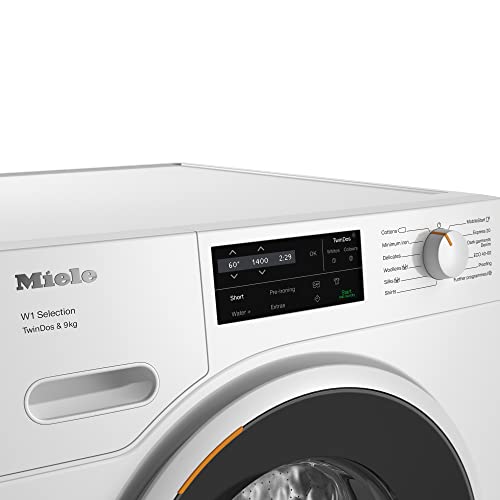 Miele WSG663 WCS 9 kg Washing Machine - Freestanding, Quiet Front-Loading Washer with 1400 rpm Spin, TwinDos and Pre-Ironing, A Rated Energy Efficiency, in Lotus White