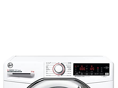 Hoover H-Wash 300 H3WS69TAMCE Freestanding Washing Machine, Chrome Door, WiFi Connected, 9 kg Load, 1600 rpm, White
