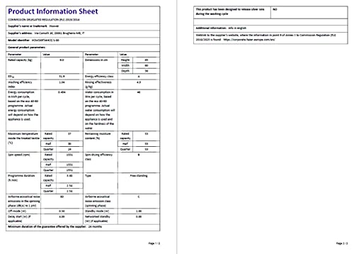Hoover H-Wash 300 H3WS69TAMCE Freestanding Washing Machine, Chrome Door, WiFi Connected, 9 kg Load, 1600 rpm, White