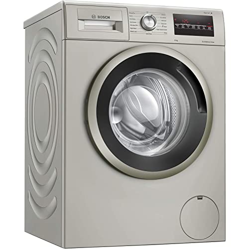 Bosch WAN282X1GB Washing Machine 8kg Capacity, AllergyPlus & SpeedPerfect, 1400 rpm spin, Silver Inox, Serie 4, Freestanding