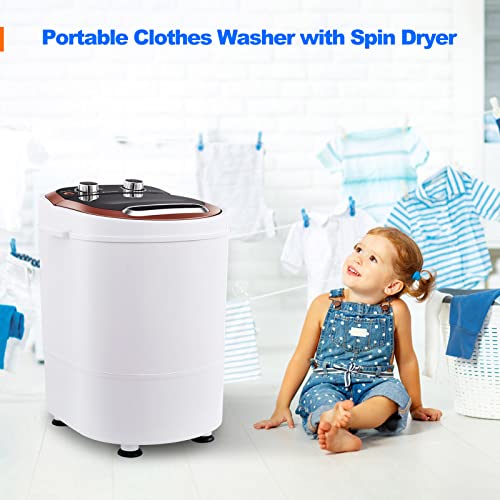 OFCASA Small Portable Washing Machine, Non Electric Washing Machine Spin Dryer, Portable Washing Machines 2 in 1, 220V Single Tub Washing Machines with Timer Control