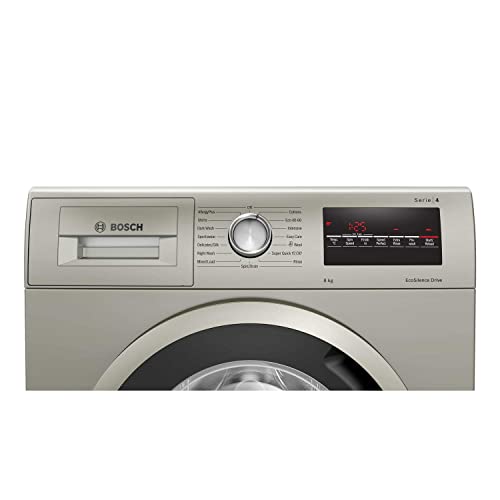 Bosch WAN282X1GB Washing Machine 8kg Capacity, AllergyPlus & SpeedPerfect, 1400 rpm spin, Silver Inox, Serie 4, Freestanding