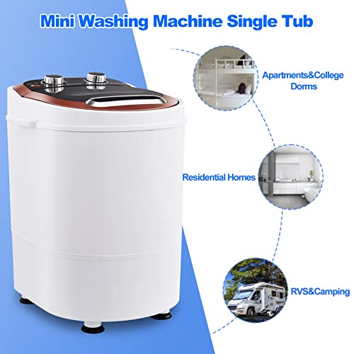 OFCASA Small Portable Washing Machine, Non Electric Washing Machine Spin Dryer, Portable Washing Machines 2 in 1, 220V Single Tub Washing Machines with Timer Control