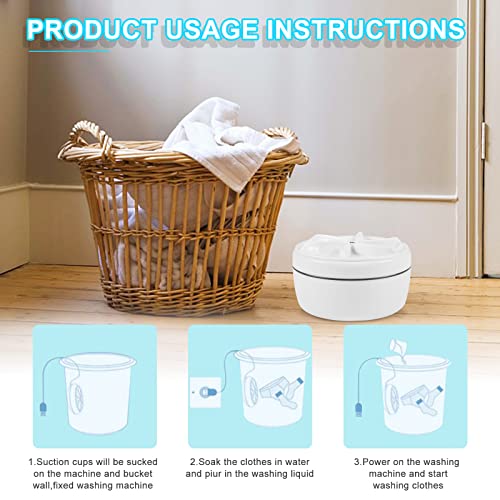 FGen Mini Turbine Washing Machine, Portable Mini Washing Machine, with USB Power Supply for Dorm, Home, Travel, Camping