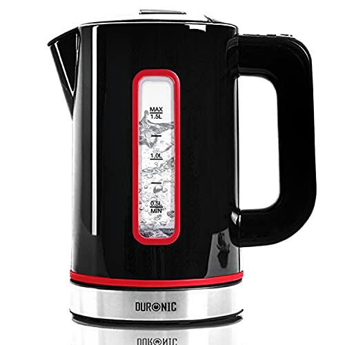 Duronic Electric Kettle EK30 BK | 3KW Variable Temperature Control | BLACK | 1.5L Fast Boil 3000W Eco Kettle | Keep Warm Function | Energy Efficient | Insulated Cool Touch | Cordless 360 Base