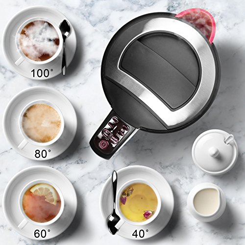 Duronic Electric Kettle EK30 BK | 3KW Variable Temperature Control | BLACK | 1.5L Fast Boil 3000W Eco Kettle | Keep Warm Function | Energy Efficient | Insulated Cool Touch | Cordless 360 Base