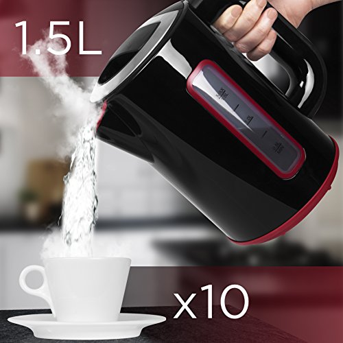 Duronic Electric Kettle EK30 BK | 3KW Variable Temperature Control | BLACK | 1.5L Fast Boil 3000W Eco Kettle | Keep Warm Function | Energy Efficient | Insulated Cool Touch | Cordless 360 Base