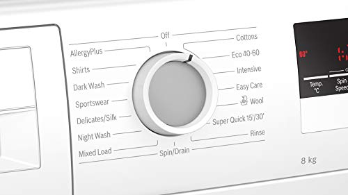 Bosch WAN28281GB Washing Machine, 8kg Capacity, AllergyPlus, SpeedPerfect, White, Freestanding, 8 kg