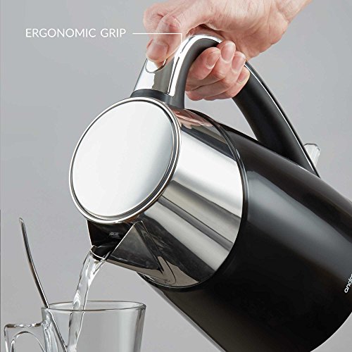 Andrew James 3000W Apollo Fast Boil Kettle Energy Efficient with Cordless 1.7L Jug Kettle and 360˚ Swivel Base (Black)