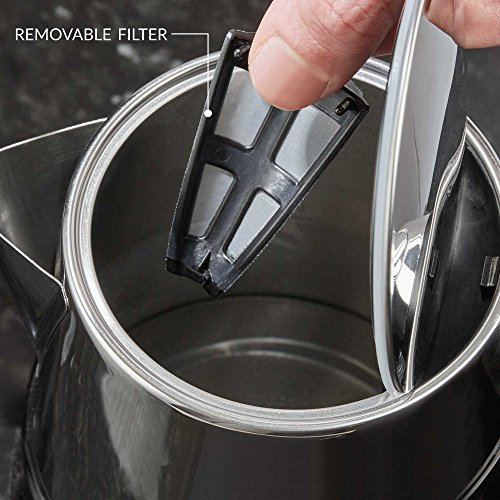 Andrew James 3000W Apollo Fast Boil Kettle Energy Efficient with Cordless 1.7L Jug Kettle and 360˚ Swivel Base (Black)