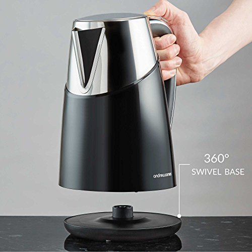 Andrew James 3000W Apollo Fast Boil Kettle Energy Efficient with Cordless 1.7L Jug Kettle and 360˚ Swivel Base (Black)