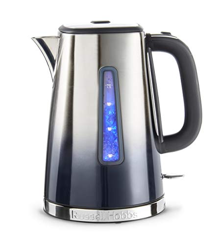 Russell Hobbs 25111 Eclipse Polished Stainless Steel and Midnight Blue Ombre Electric Kettle, 3000 W, 1.7 Litre