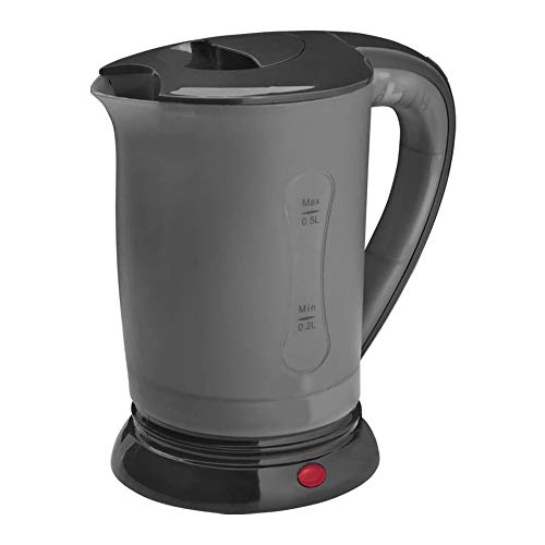 0.5 Litre Compact 600W Dual Voltage Black Travel Kettle with 2 Cups | 110V / 240V