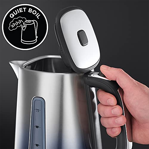 Russell Hobbs 25111 Eclipse Polished Stainless Steel and Midnight Blue Ombre Electric Kettle, 3000 W, 1.7 Litre