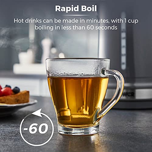 Tower T10049GRP Belle Jug Kettle with Rapid Boil, 1.5 Litre, 3000 W, Graphite