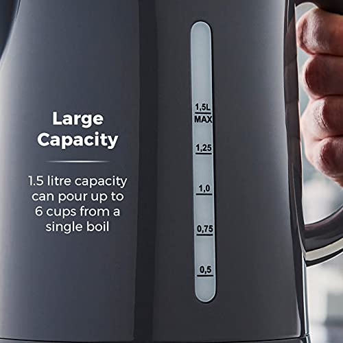 Tower T10049GRP Belle Jug Kettle with Rapid Boil, 1.5 Litre, 3000 W, Graphite