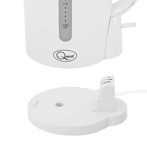 Quest 36039 1 Litre Kettle / Compact Design / Spout Filter / Water Level Indicator / BPA Free / White Colour