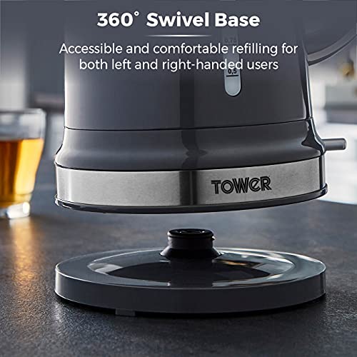 Tower T10049GRP Belle Jug Kettle with Rapid Boil, 1.5 Litre, 3000 W, Graphite