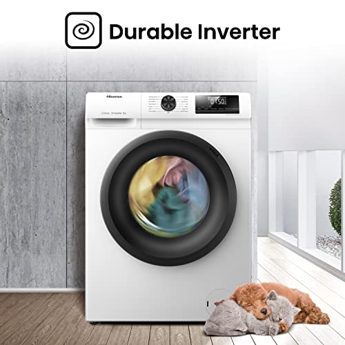Hisense-WFQP6012EVM-Freestanding-6 KG-Front Load Durable Inverter Washing Machine-Steam Wash-Quick Wash-15 Washing Programs-1200 RPM-White-Energy Rating C