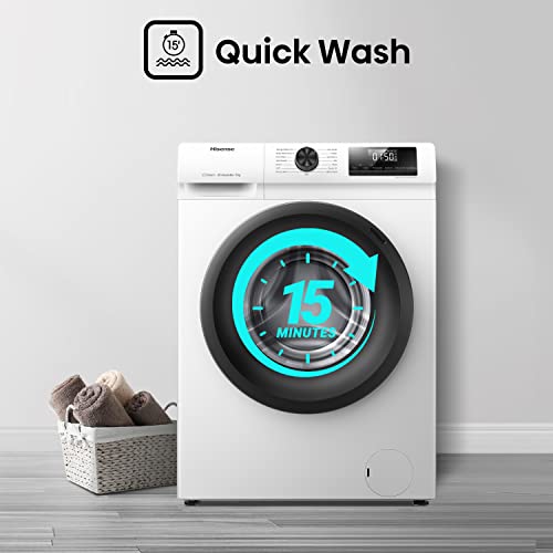 Hisense-WFQP6012EVM-Freestanding-6 KG-Front Load Durable Inverter Washing Machine-Steam Wash-Quick Wash-15 Washing Programs-1200 RPM-White-Energy Rating C