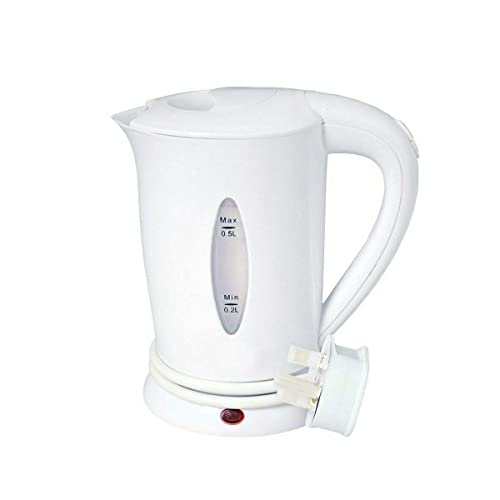 Compact 0.5 Litre Dual Voltage Electric Travel Kettle with Two Cups