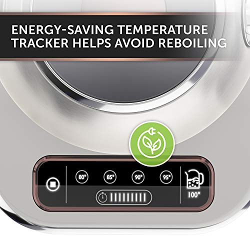 Breville Temperature Select Electric Kettle | 1.7 L | 3kW Fast Boil | Smart Digital Controls | Brushed Nickel (Silver/Grey), [VKT159]