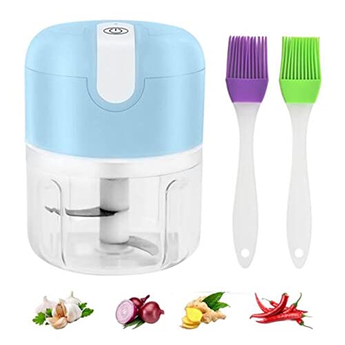 Cordless Rechargeable Electric Food Vegetable Chopper Cutter Mini 250ML,Onion Veg Chopper Garlic Press Crusher, Portable Small Food Processor for Nuts, Meat，White
