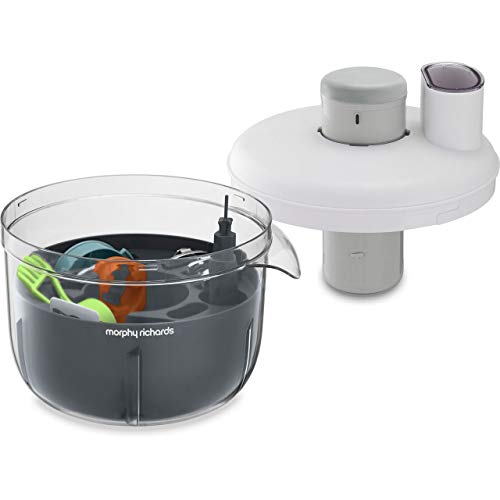 Morphy Richards 401012 Prepstar Food Processor for Innovative Meal Prep with All in One Easy Storage Solution, BPA Free Mixing Bowl, 350 W, White