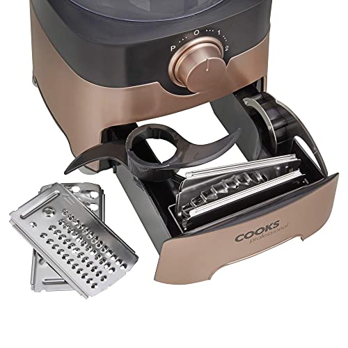 Cooks Professional Food Processor Blender Multifunctional Kitchen Chopper, Includes Accessory Drawer 1000W Rose Gold/Black…