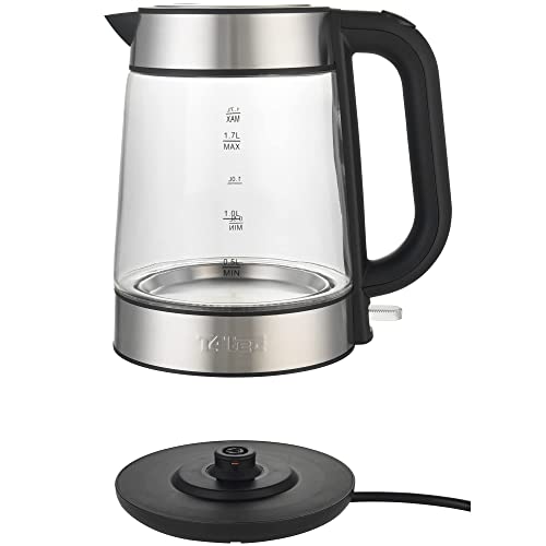 t4tec electronics uk ltd T4tec TT - KT625UK Glass Fast Boil Cordless Kettle - Black and Stainless Steel, Black & Stainless Steel