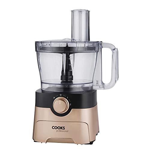Cooks Professional Food Processor Blender Multifunctional Kitchen Chopper, Includes Accessory Drawer 1000W Rose Gold/Black…