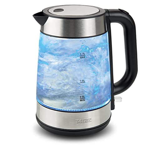 t4tec electronics uk ltd T4tec TT - KT625UK Glass Fast Boil Cordless Kettle - Black and Stainless Steel, Black & Stainless Steel
