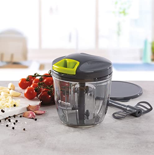 PIRANHA Pull & Chop (JUMBO) Food Processor, Multi-Function Manual Food Processors & Hand Chopper/Mixer/Blender (9OOml)