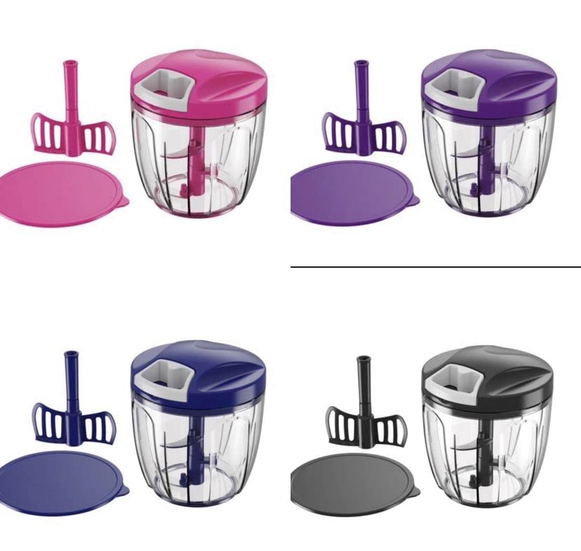 PIRANHA Pull & Chop (JUMBO) Food Processor, Multi-Function Manual Food Processors & Hand Chopper/Mixer/Blender (9OOml)