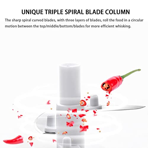 DKDDSSS Manual Food Chopper, Manual Food Processor Vegetable Chopper, Hand Chopper Manual, Kitchen Mini Pull String Food Chopper for Fruits, Onions, Meat, Purees, 500ml