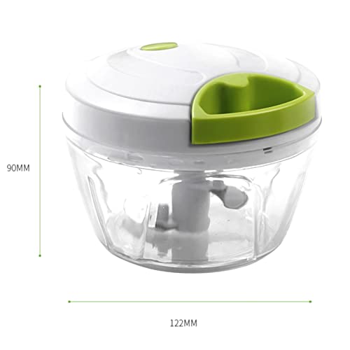DKDDSSS Manual Food Chopper, Manual Food Processor Vegetable Chopper, Hand Chopper Manual, Kitchen Mini Pull String Food Chopper for Fruits, Onions, Meat, Purees, 500ml