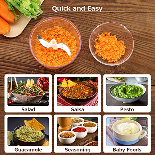 Onion Chopper Manual Food Chopper and Processors, 900ml, Rotary Onion Dicer Chopper with 5 Blades, Vegetable Chopper Salad Chopper