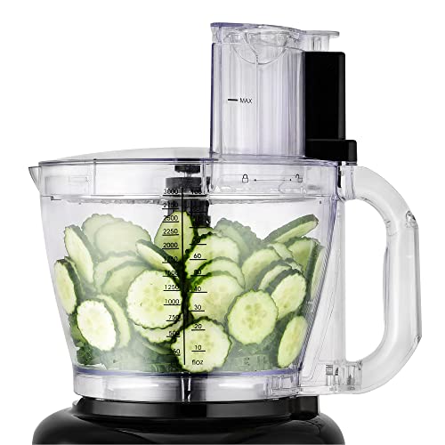 Venga! 8-in-1 Food Processor, 3 L Bowl, 1.75 L Blender, 2 Speed Settings, Pulse Setting, 1000 W, Black/Silver, VG HA 3001 BS