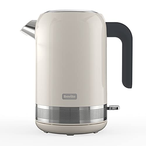 Breville High Gloss Electric Kettle | 1.7 Litre | 3kW Fast Boil | Cream, Plastic [VKT153]